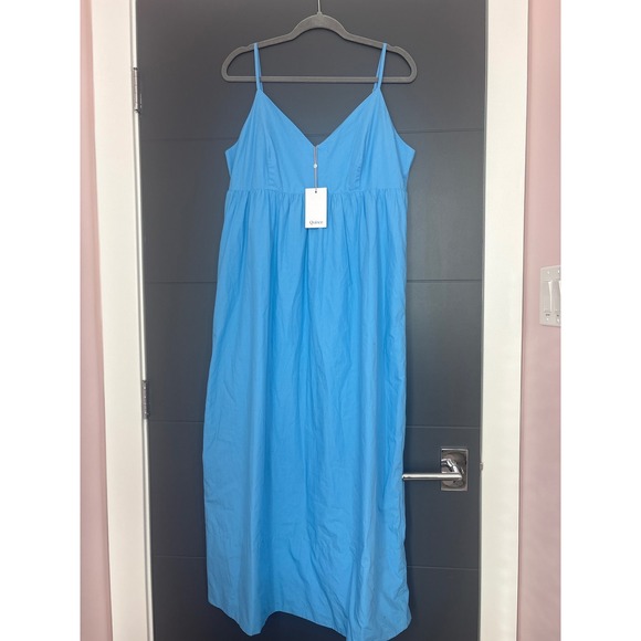 Quince Dresses & Skirts - Quince Blue Cotton‎ Smocked Waist Midi Dress Women's Size L